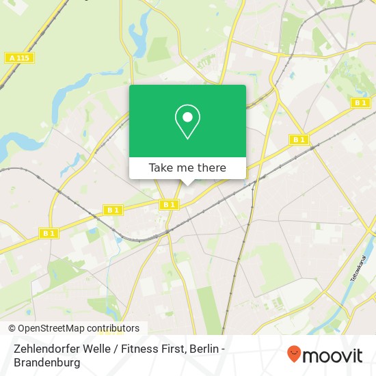 Карта Zehlendorfer Welle / Fitness First