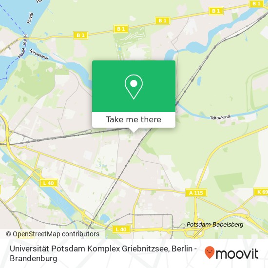 Карта Universität Potsdam Komplex Griebnitzsee