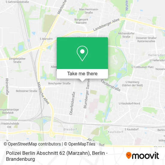Polizei Berlin Abschnitt 62 (Marzahn) map