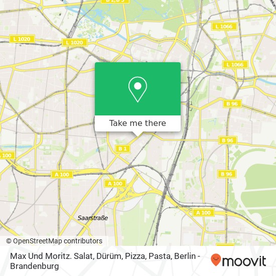 Карта Max Und Moritz. Salat, Dürüm, Pizza, Pasta