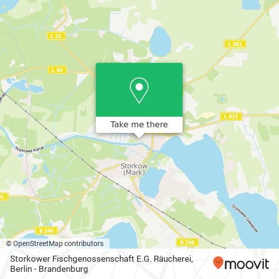 Карта Storkower Fischgenossenschaft E.G. Räucherei