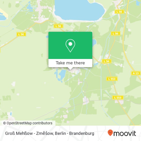 Groß Mehßow - Změšow map