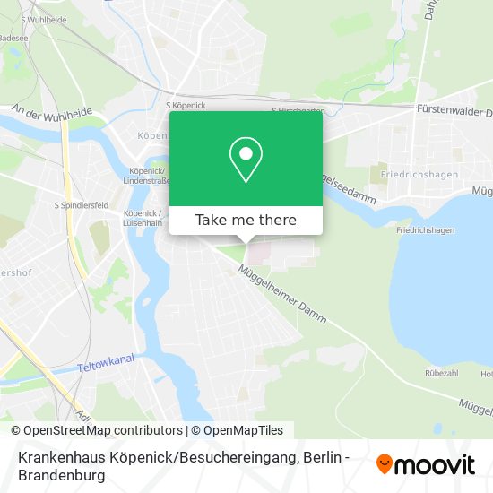 Карта Krankenhaus Köpenick / Besuchereingang