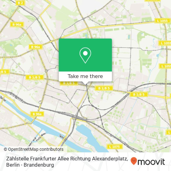Карта Zählstelle Frankfurter Allee Richtung Alexanderplatz