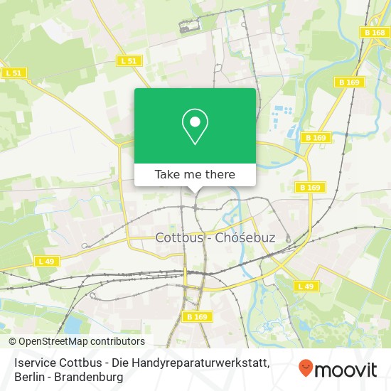 Карта Iservice Cottbus - Die Handyreparaturwerkstatt