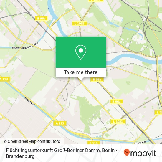 Карта Flüchtlingsunterkunft Groß-Berliner Damm