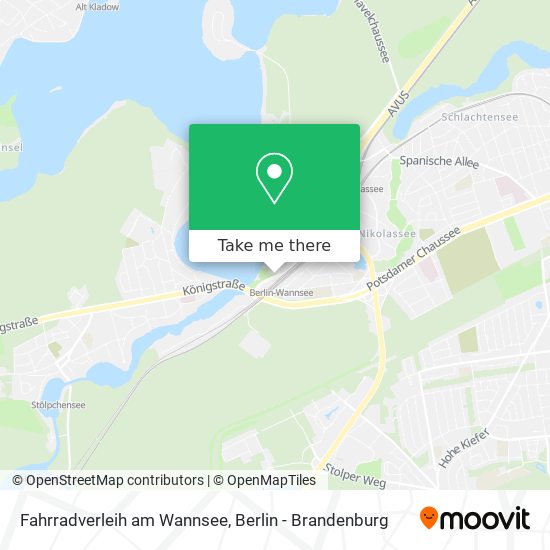 Fahrradverleih am Wannsee map