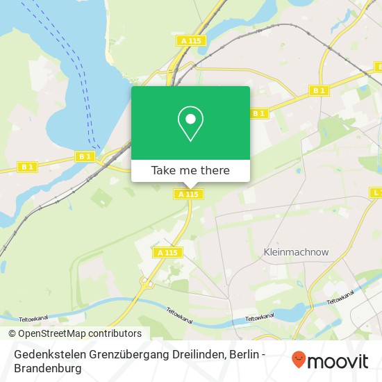 Gedenkstelen Grenzübergang Dreilinden map