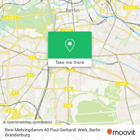 Карта Bew-Mehringdamm 40 Paul Gerhardt Werk