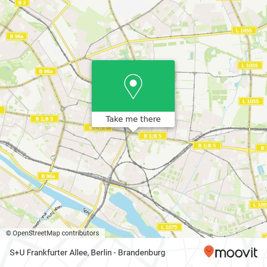 S+U Frankfurter Allee map