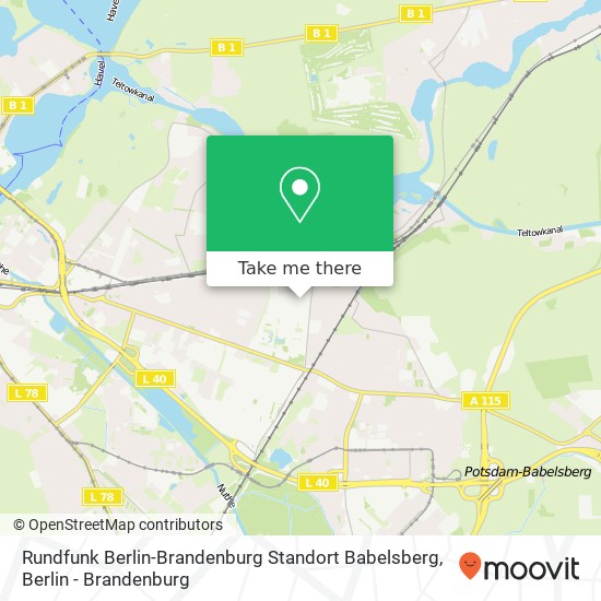 Rundfunk Berlin-Brandenburg Standort Babelsberg map