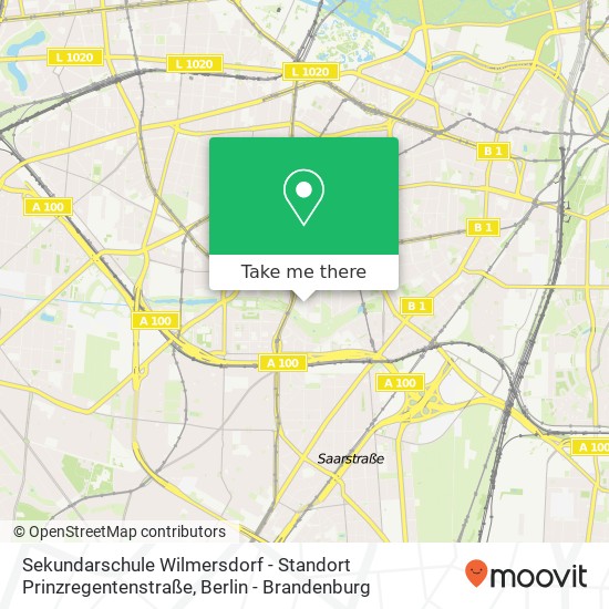 Карта Sekundarschule Wilmersdorf - Standort Prinzregentenstraße