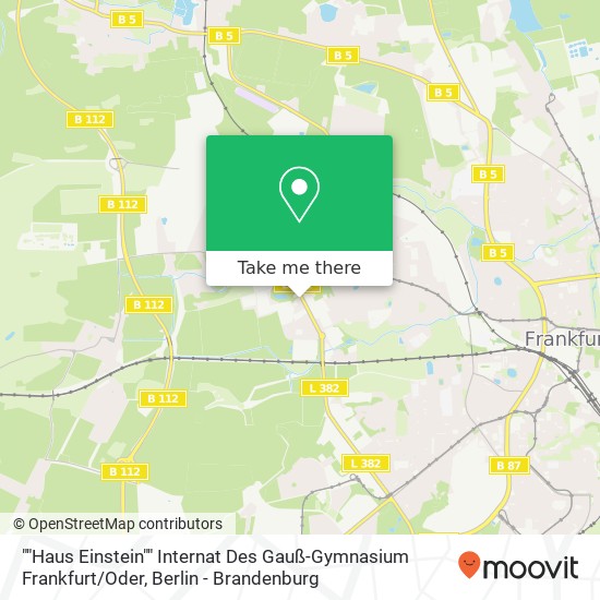 ""Haus Einstein"" Internat Des Gauß-Gymnasium Frankfurt / Oder map