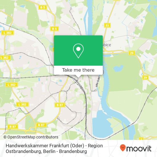 Handwerkskammer Frankfurt (Oder) - Region Ostbrandenburg map