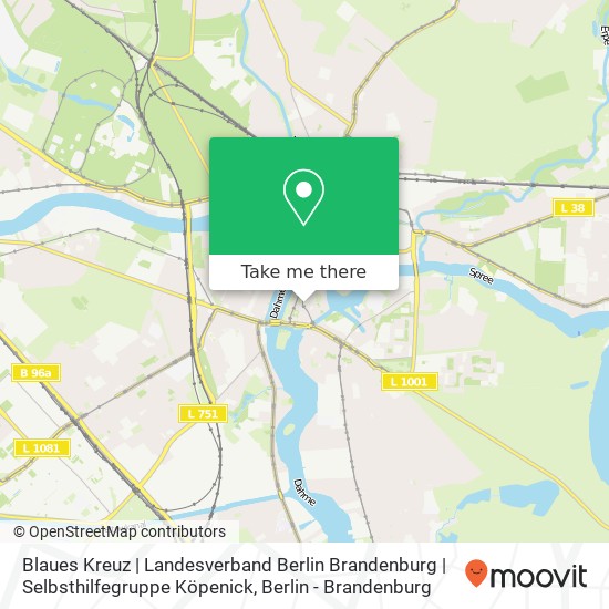 Карта Blaues Kreuz | Landesverband Berlin Brandenburg | Selbsthilfegruppe Köpenick