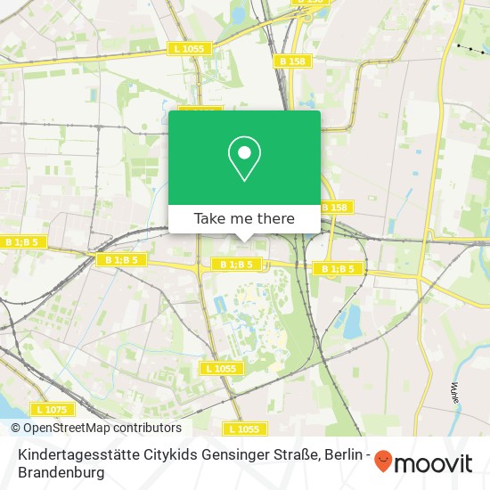 Карта Kindertagesstätte Citykids Gensinger Straße
