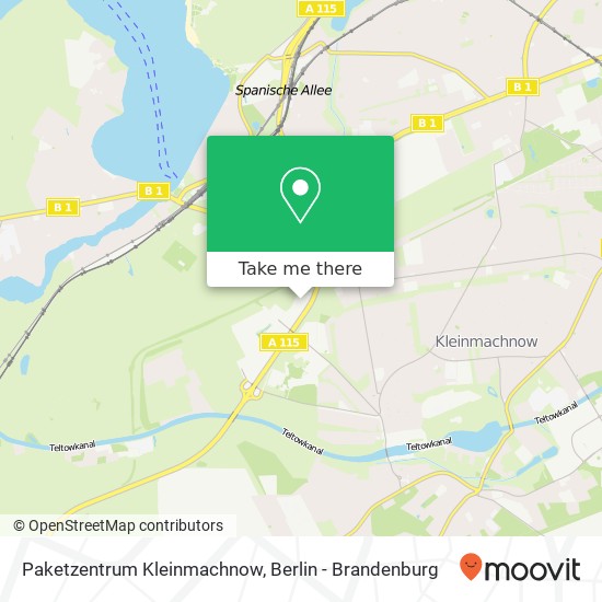 Paketzentrum Kleinmachnow map