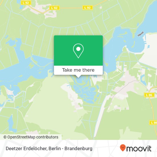 Карта Deetzer Erdelöcher