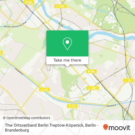 Thw Ortsverband Berlin Treptow-Köpenick map