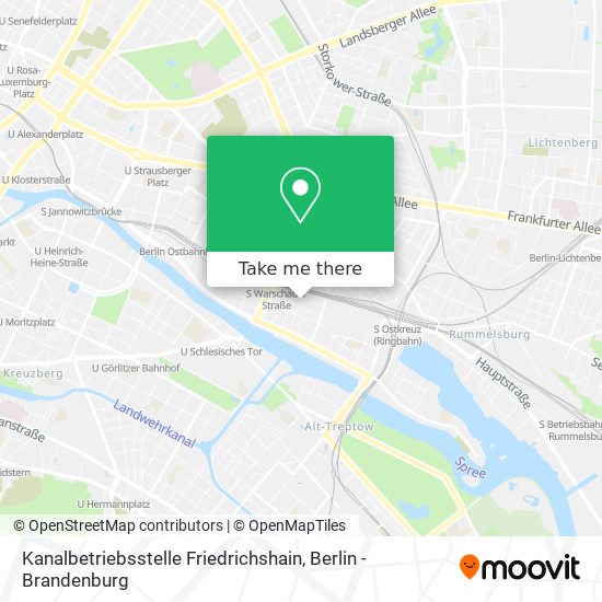 Kanalbetriebsstelle Friedrichshain map