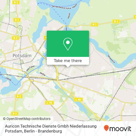 Карта Auricon Technische Dienste Gmbh Niederlassung Potsdam