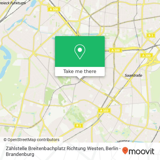 Карта Zählstelle Breitenbachplatz Richtung Westen