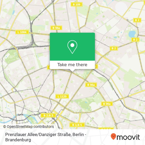 Карта Prenzlauer Allee / Danziger Straße