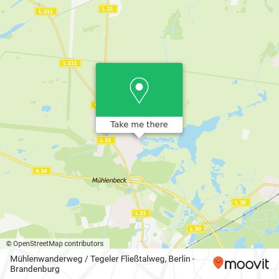 Карта Mühlenwanderweg / Tegeler Fließtalweg