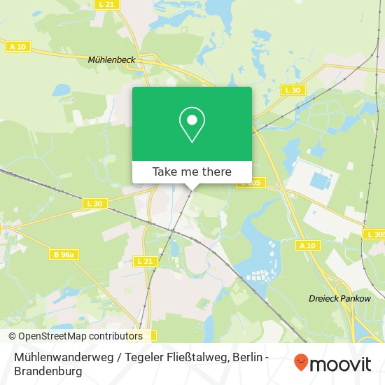 Карта Mühlenwanderweg / Tegeler Fließtalweg