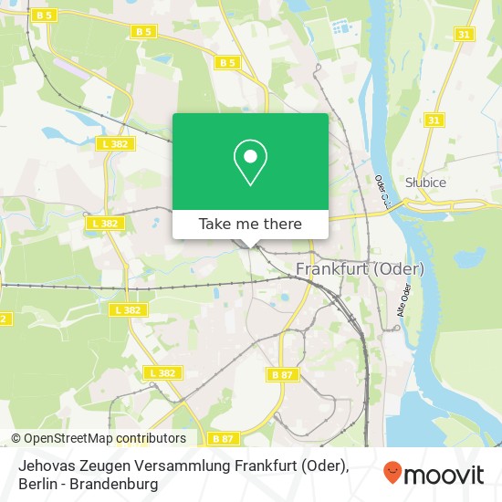 Карта Jehovas Zeugen Versammlung Frankfurt (Oder)