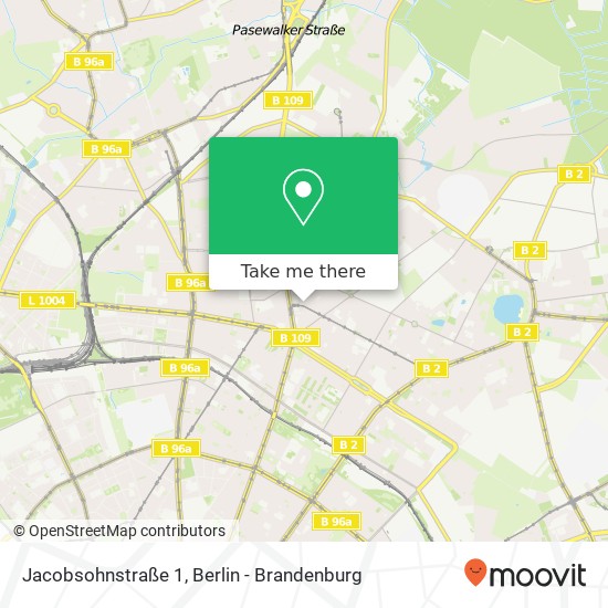 Карта Jacobsohnstraße 1, Weißensee, 13086 Berlin