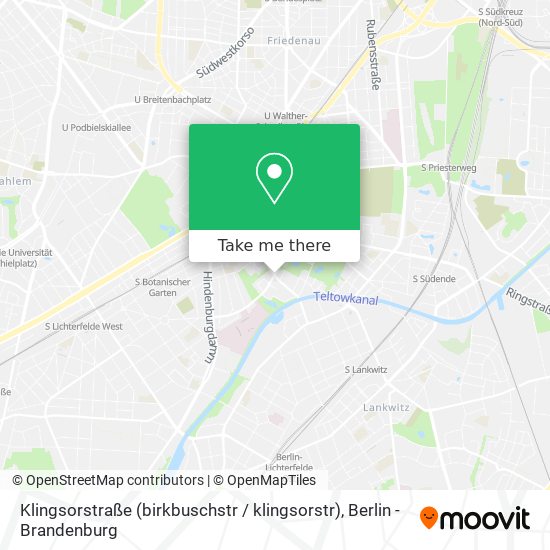 Карта Klingsorstraße (birkbuschstr / klingsorstr)