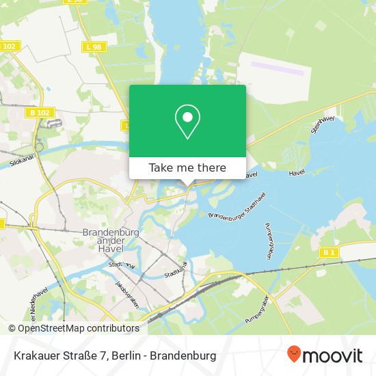 Карта Krakauer Straße 7, 14776 Brandenburg an der Havel