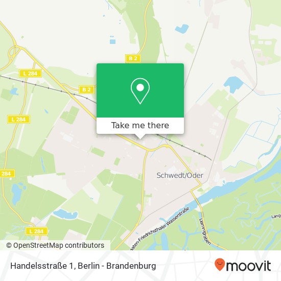 Карта Handelsstraße 1, Handelsstraße 1, 16303 Schwedt / Oder, Deutschland