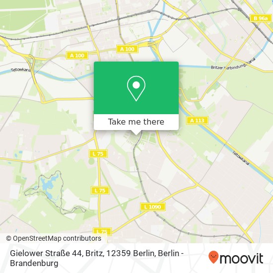 Карта Gielower Straße 44, Britz, 12359 Berlin