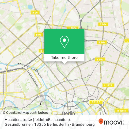 Hussitenstraße (feldstraße hussiten), Gesundbrunnen, 13355 Berlin map