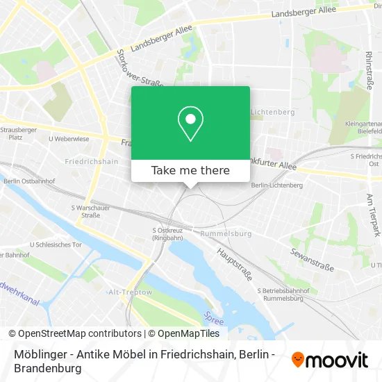 Карта Möblinger - Antike Möbel in Friedrichshain