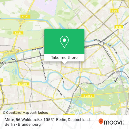 Mitte, 56 Waldstraße, 10551 Berlin, Deutschland map