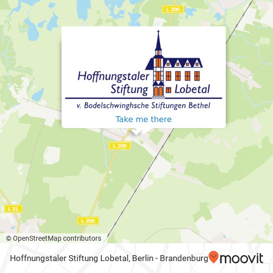 Карта Hoffnungstaler Stiftung Lobetal, Bahnhofstraße 6