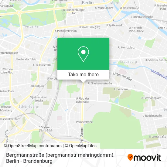 Карта Bergmannstraße (bergmannstr mehringdamm)