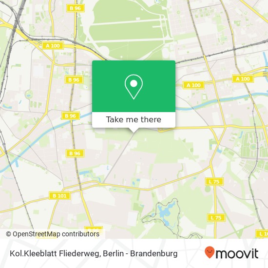 Карта Kol.Kleeblatt Fliederweg, Kol.Kleeblatt Fliederweg, 12109 Berlin, Deutschland