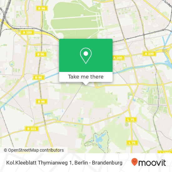 Kol.Kleeblatt Thymianweg 1, Kol.Kleeblatt Thymianweg 1, 12109 Berlin, Deutschland map