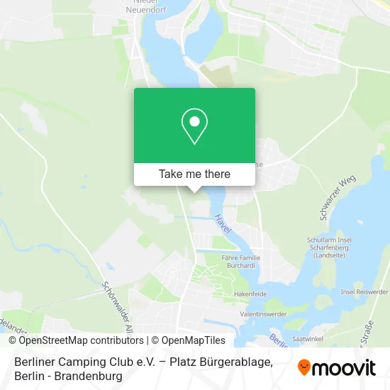 Карта Berliner Camping Club e.V. – Platz Bürgerablage