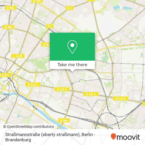 Карта Straßmannstraße (eberty straßmann), Friedrichshain, 10249 Berlin
