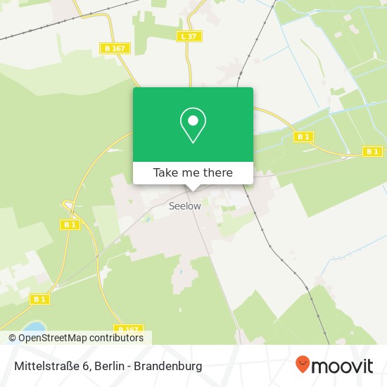 Карта Mittelstraße 6, 15306 Seelow