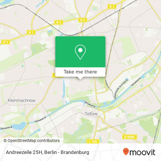 Карта Andreezeile 25H, Andreezeile 25H, 14165 Berlin, Deutschland