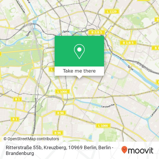 Карта Ritterstraße 55b, Kreuzberg, 10969 Berlin