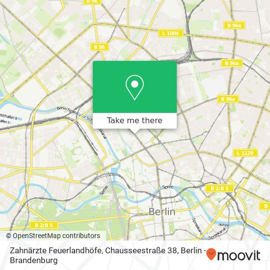 Карта Zahnärzte Feuerlandhöfe, Chausseestraße 38
