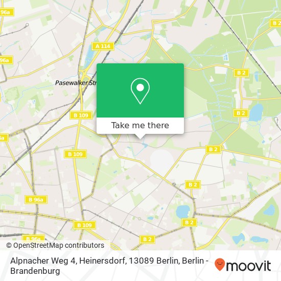 Карта Alpnacher Weg 4, Heinersdorf, 13089 Berlin