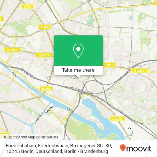 Friedrichshain, Friedrichshain, Boxhagener Str. 80, 10245 Berlin, Deutschland map